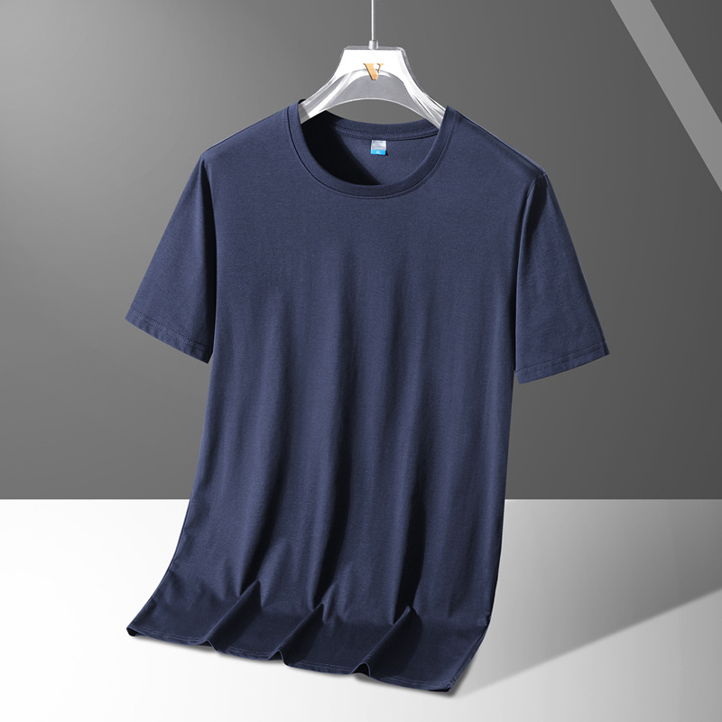 Summer Half-sleeved Short-sleeved T-shirt Men's Ins Couple Solid Color Trendy National Tide Plus Fat Plus Size Base Shirt Loose