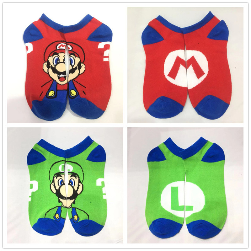 Super Mary socks Women's European and American street hip hop socks Mario cartoon socks men and women student boat Socks