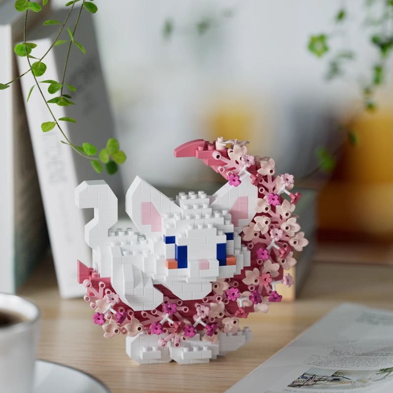 Cubierta de polvo, bloques de construcción, flores, compatible con Lego en maceta, flores de hibisco, juguetes para niños, niñas, venta al por mayor transfronteriza