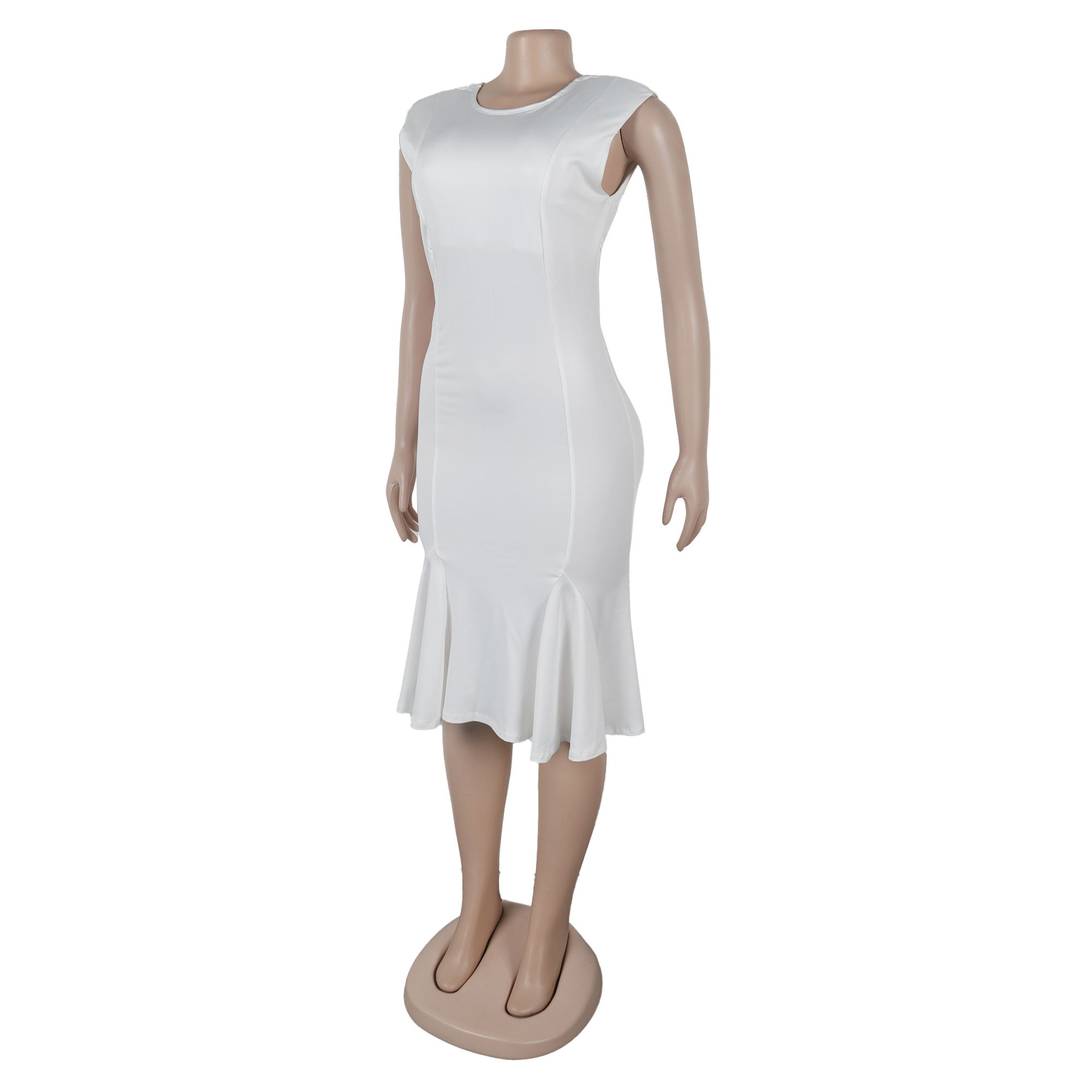 Women Sexy Stitching Stretch Slim Sleeveless Sheath Lace Dress