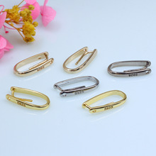 14K包金保色平安扣头 水晶珠宝 翡翠玉器吊坠夹扣 DIY饰品配件