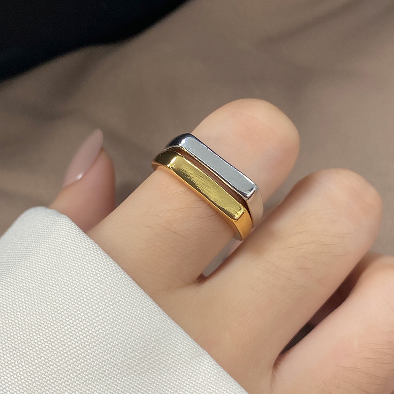 creative geometric simple shape design thin ring