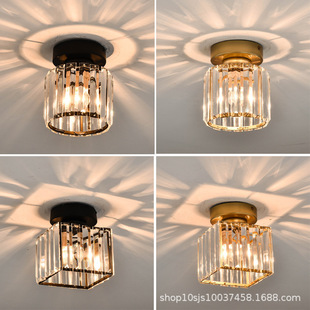 Modern Accessible Luxury Foyer Entrance Hall Lamp Creative Led Home Decoration Crystal Lamps Balcony Corridor Aisle Ceiling Lamp