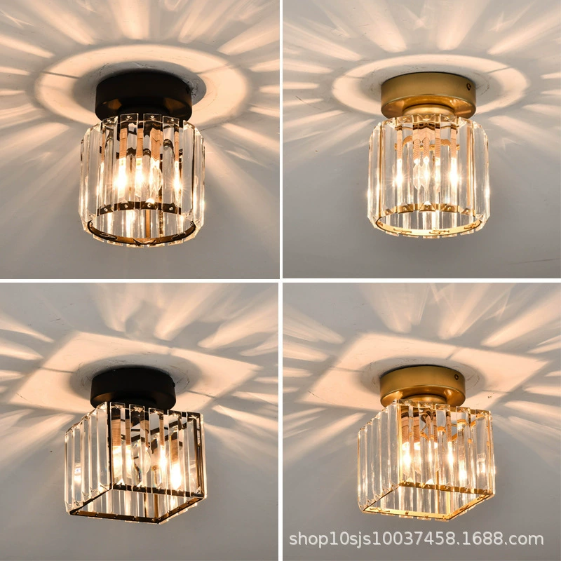 Современный доступный роскошный светильник для прихожей, креативный светодиодный светильник для украшения дома, хрустальные лампы, потолочный светильник для балкона, коридора, прохода