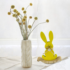 Wholesale Manufacturer Easter Decorations Cute Wooden Rabbit Craft Ornament Particle Board Plywood Shelf Accent Hanging Decor