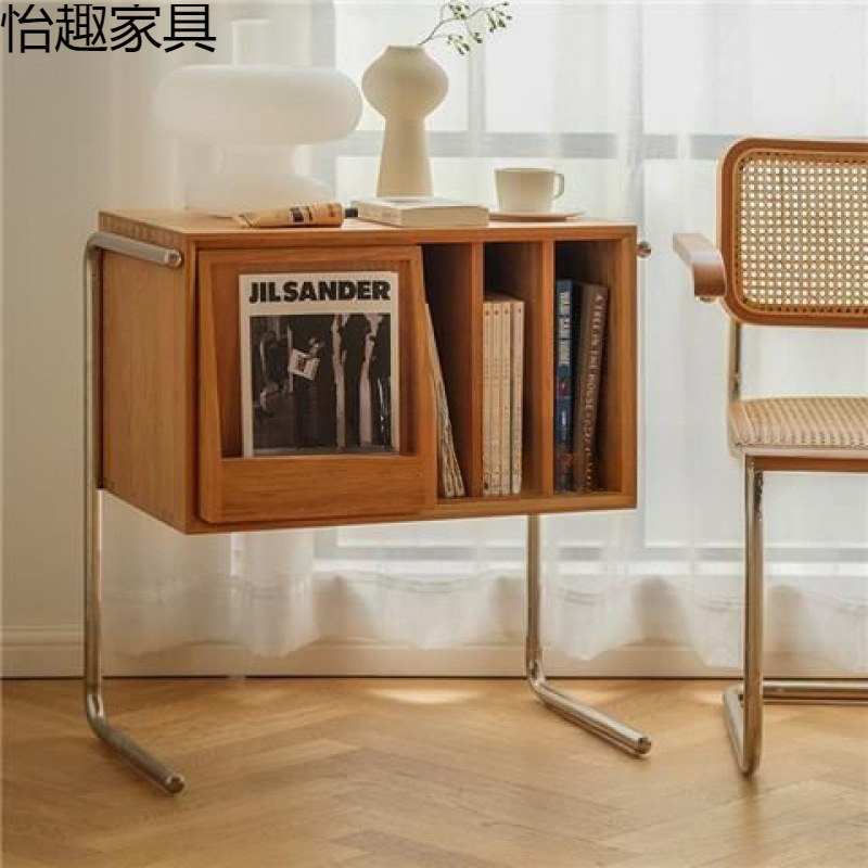 New Vinyl Storage, Second-Hand Storage Rack, Retro Cabinet, Floor-Standing Home Side Table, Corner Cabinet, Solid Wood Bedside Table