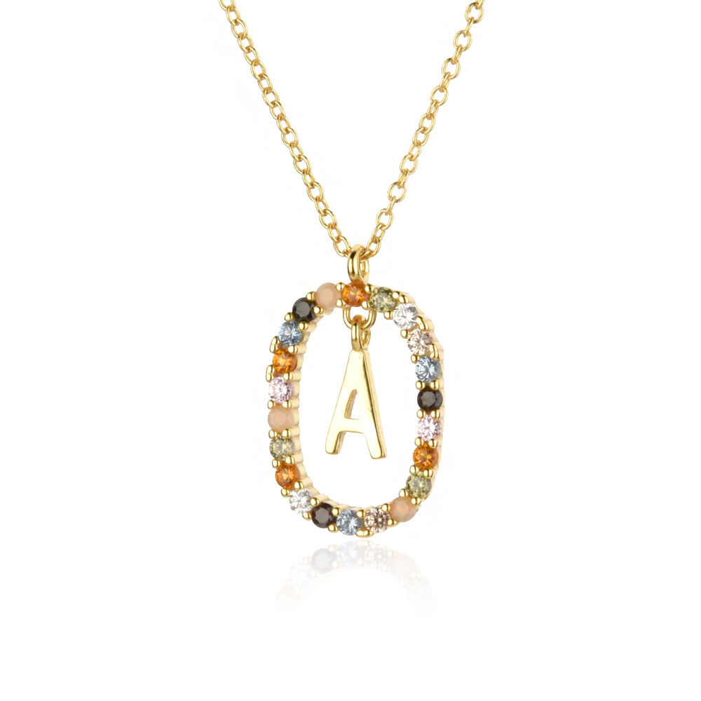 18K Real Gold Plated, Platinum Plated Plating Material 925 Sterling Silver Plating Letter Pendant Necklace