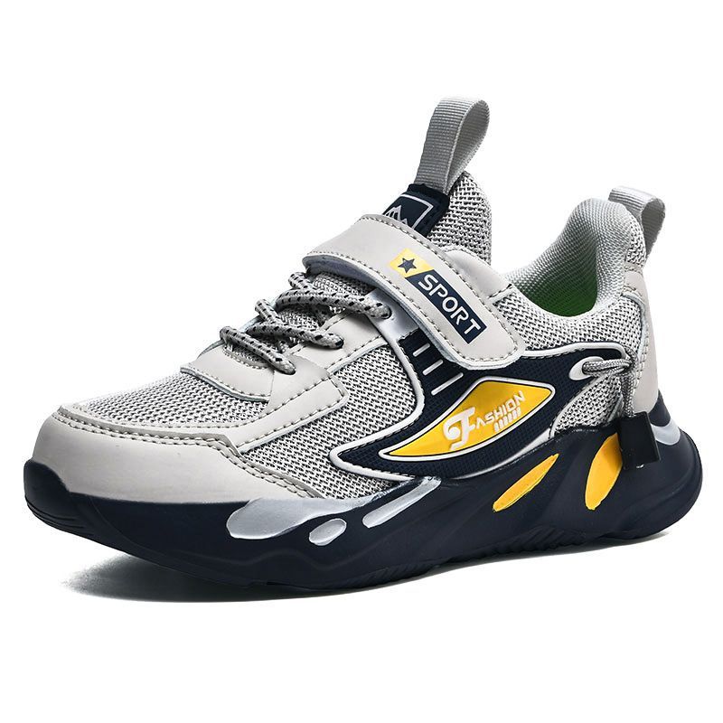 Zapatos deportivos para niños al por mayor, primavera y otoño 2024, nuevos zapatos infantiles transpirables e impermeables para correr, zapatos de cuero para estudiantes más grandes