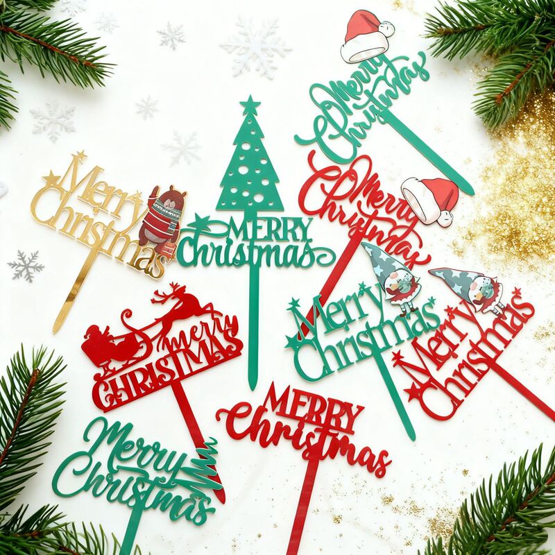 Cross-Border Ins Style Uv Color Printing Merry Christmas Acrylic Cake Insert Manufacturer Directly Supplies Christmas Cake Decoration Cross-Border Ins Style Uv Color Printing Merry Christmas Acrylic Cake Insert Manufacturer Directly Supplies Christmas Cake Decoration