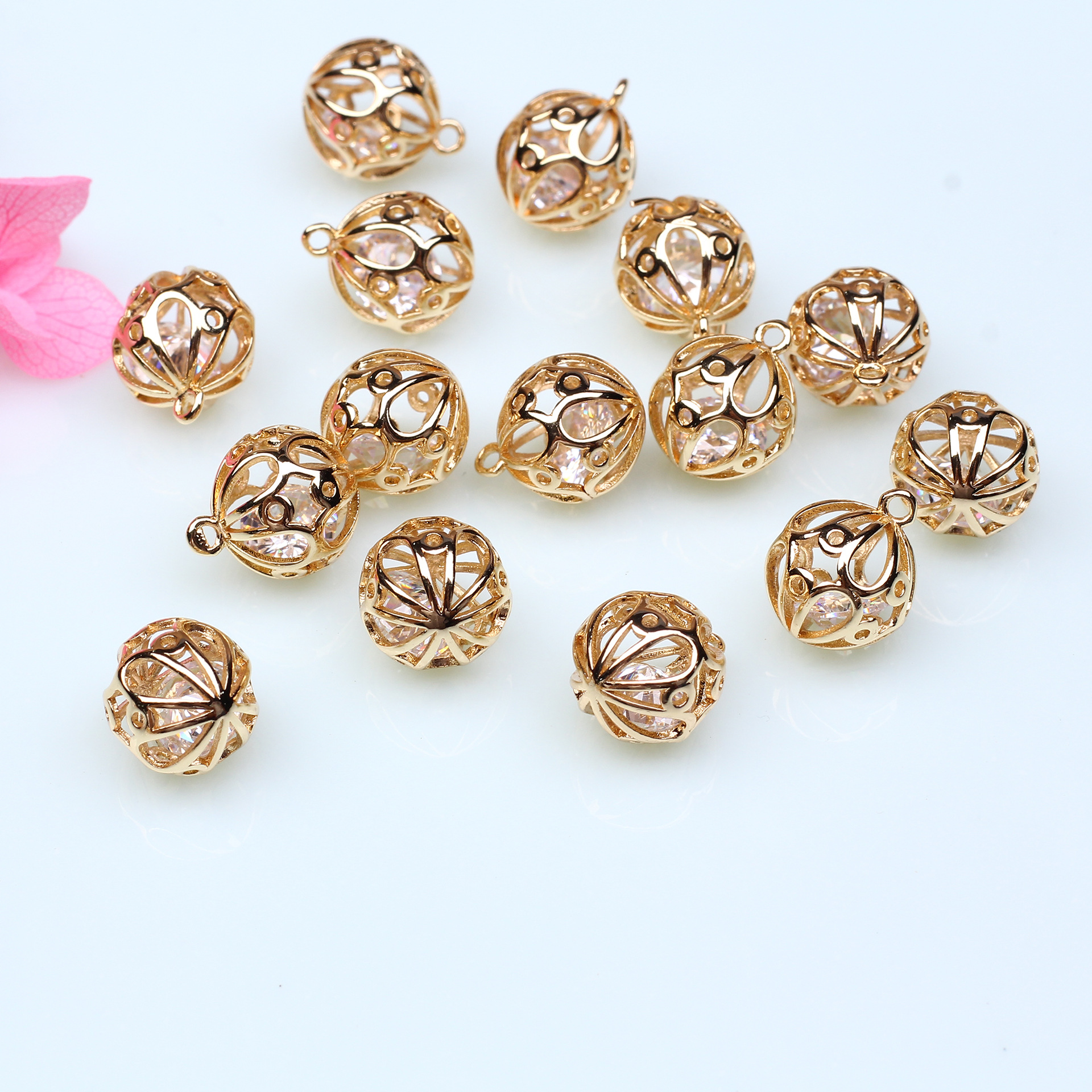 35g Weight 10 PCS/Package 9.5mm Copper Geometric Pendant