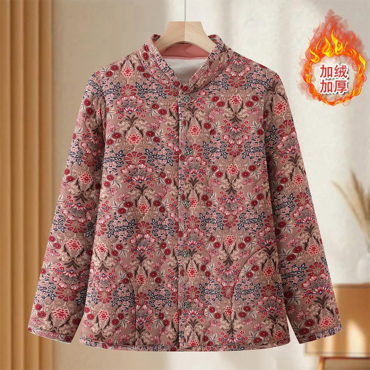 中老年妈妈装棉衣内外穿棉袄女装后背奶奶棉服后背加绒轻便小棉衣|undefined