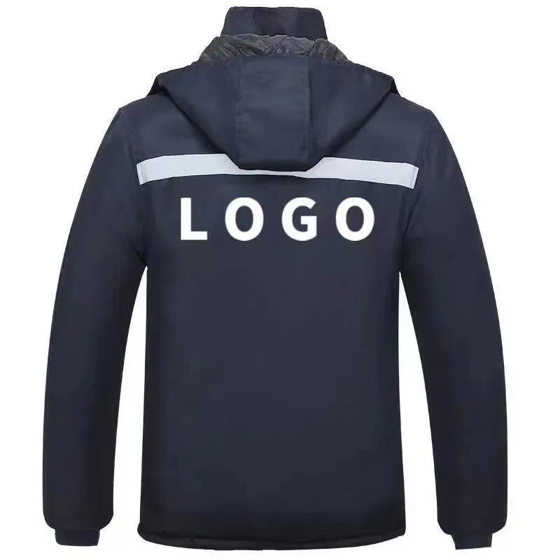 Chaqueta acolchada de algodón de invierno para hombre engrosada a prueba de frío chaqueta de rayas reflectantes cálida capa acolchada de algodón protección laboral al aire libre sitio de almacenamiento en frío soldadura chaqueta acolchada de algodón