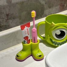 三眼仔牙刷架雨鞋小靴桌面收纳置物架浴室牙杯可爱创意装饰免打派