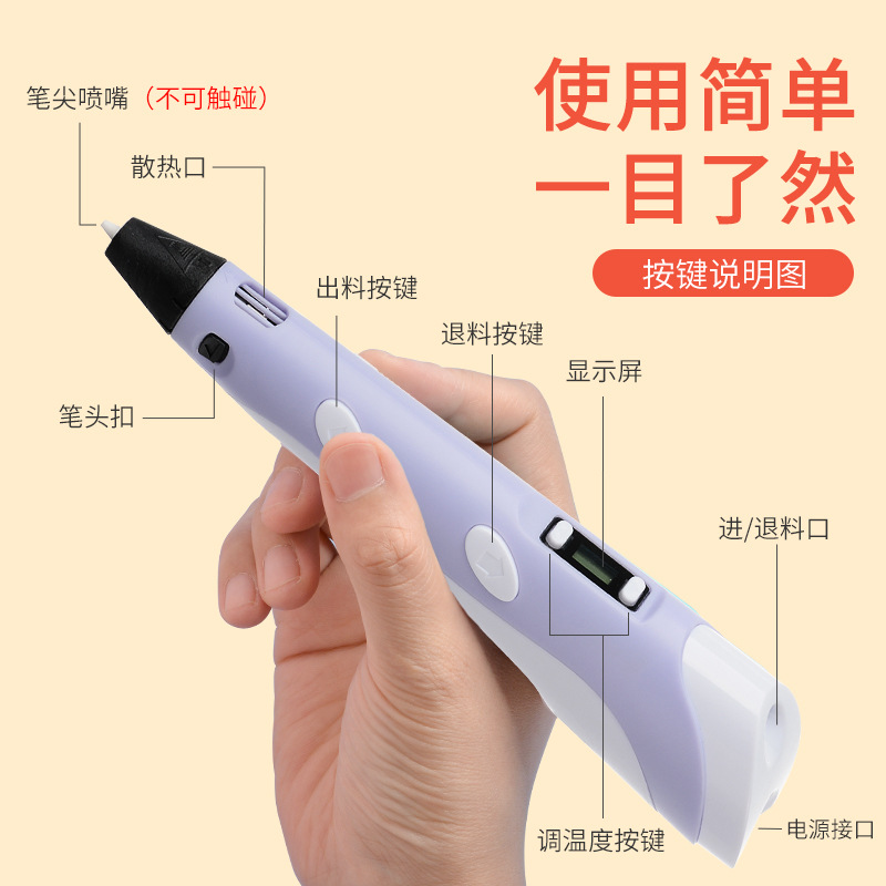 Cross-border especial 5V Motor de metal 3D pluma de impresión juguete de los niños 3D pintura pincel regalo del Día del Niño 3D pluma