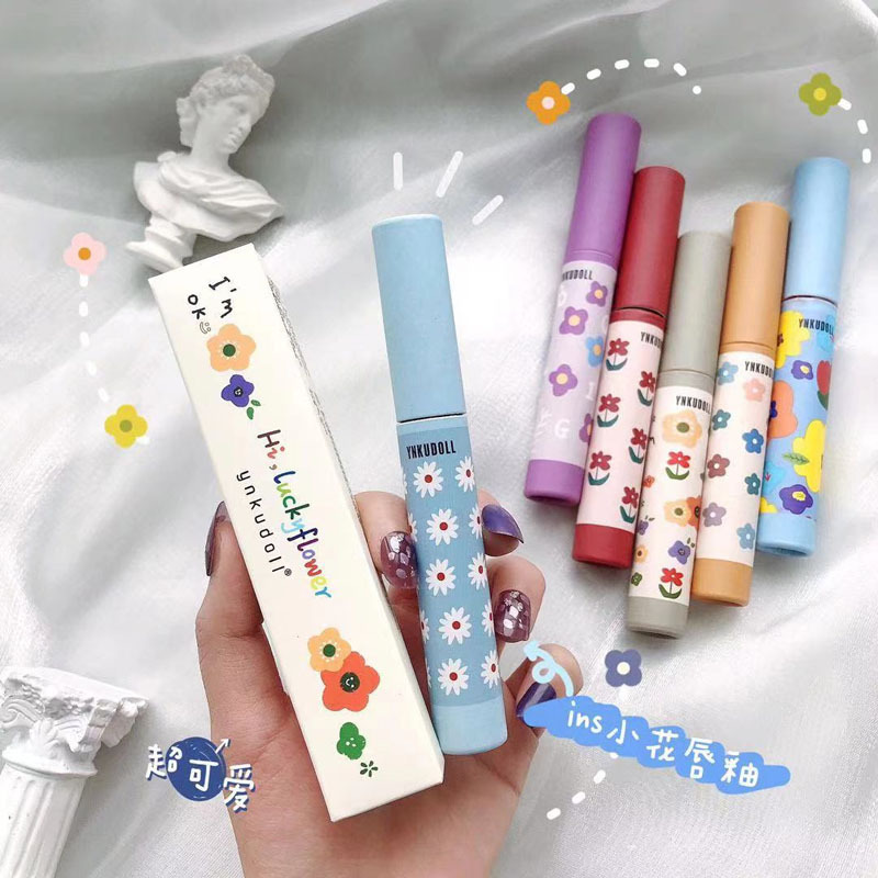 幸運花啞光唇釉霧面絲絨不易掉色口紅學生網紅同款壹件代發