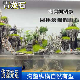 跨境青龙石原石造景鱼缸摆件假山原石鱼池草缸微景观盆景用英德石