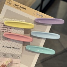 可爱彩色椭圆发夹奶油春夏百搭少女侧边刘海夹马卡龙韩系森系发卡