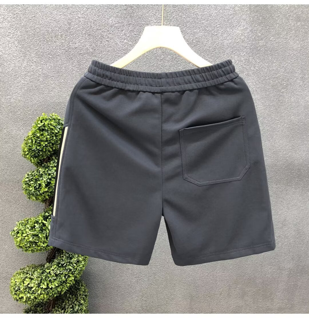 Men's Black Embroidered Casual Shorts Trendy Summer Outerwear Sports Pants New Style_viptrois.com