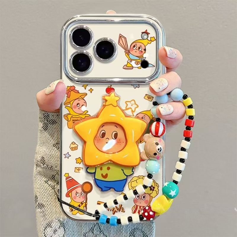 Star Man Stand Is Suitable for Apple 17Promax Mobile Phone Case 16 All-Inclusive Redmi Xiaomi 15 Mobile Phone Case Soft All-Inclusive