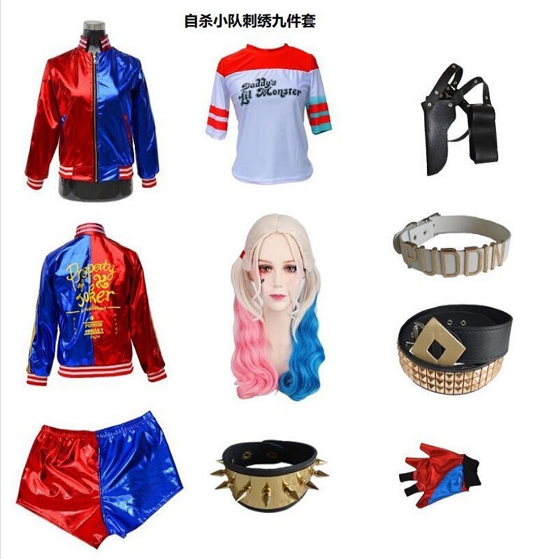 自杀小队哈莉奎茵suicidesquad服装小丑女成人儿童cosply衣服跨境|undefined