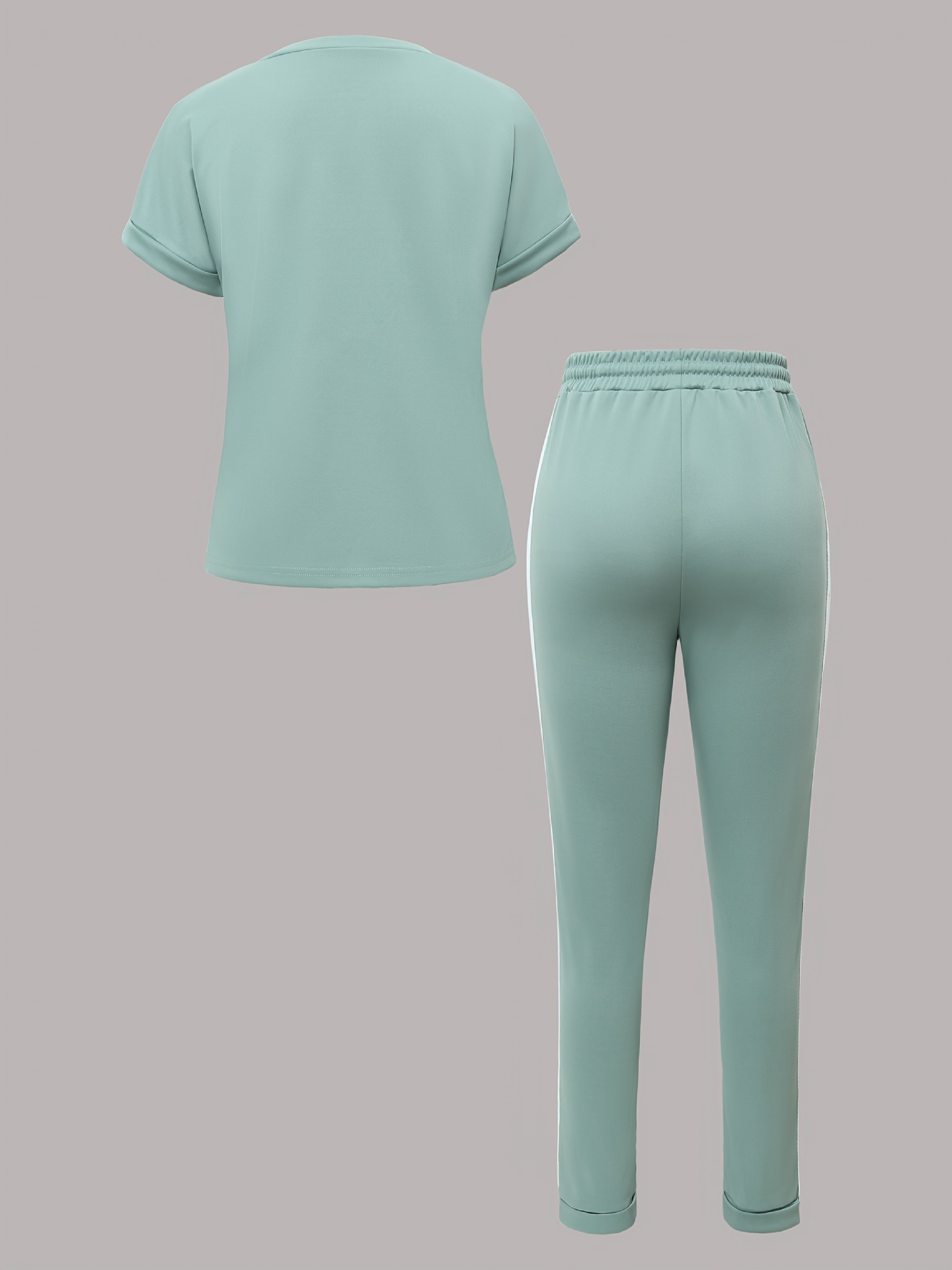 Damen Freizeit-set Kurzarm T-shirt Und Hose Mit Taschen_voghion.com