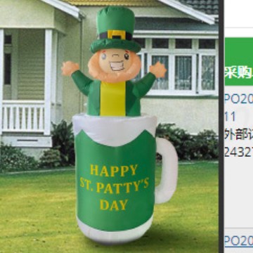 Transfronterizos inflables modelo de aire luminoso 1.8m taza de fiesta de San Patricio decoración de decoración verde