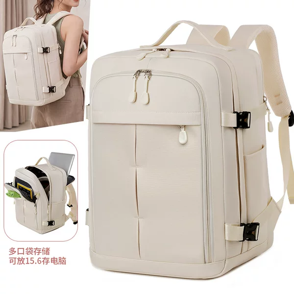 Cross-border large-capacity casual backpack, lightweight double-shoulder bag, multifunctional short-trip business travel backpack, waterproof laptop bag
