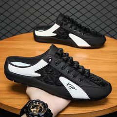 Men's Bean Bag Shoes 2024 Spring and Summer Flat Leisure Shoes Trendy Soft Sole Driving Shoes Half Top Shoes Men's Fashion Shoes