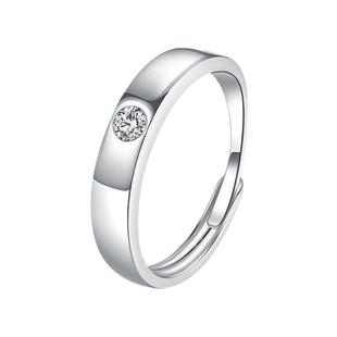 Simple, Stylish and Versatile Moissanite Men's Ring, Bold and High-End Ring Plated with Platinum and Inlaid with Dazzling Diamonds of 30 Points