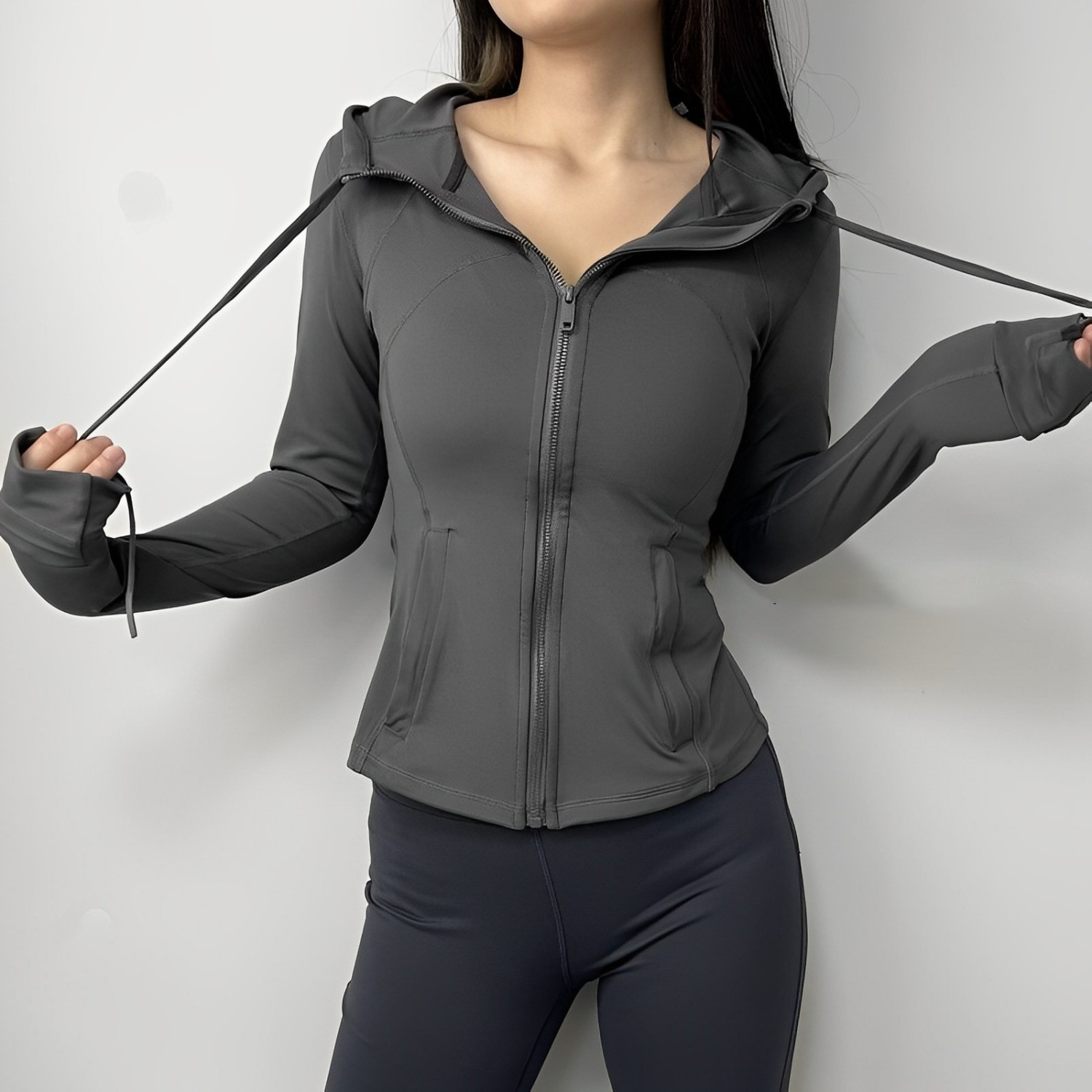 Graphite gray-hooded