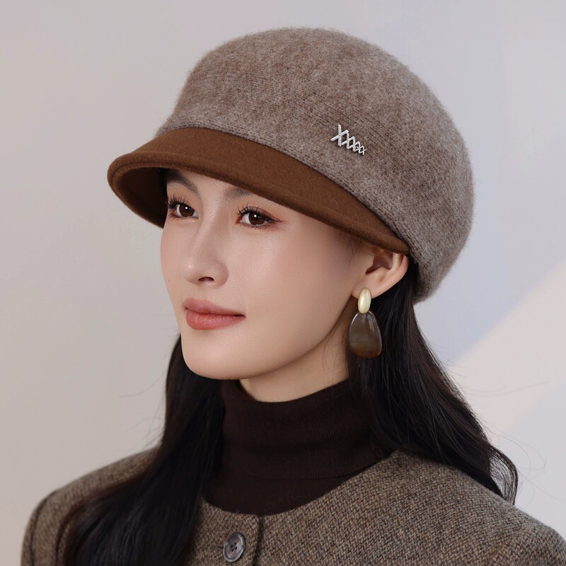 Middle-Aged and Elderly Fashion Hats for Women in Autumn and Winter Warm Peaked Caps Thickeneded Berets Korean Style Mom Casual Woolen Hats Middle-Aged and Elderly Fashion Hats for Women in Autumn and Winter Warm Peaked Caps Thickeneded Berets Korean Style Mom Casual Woolen Hats