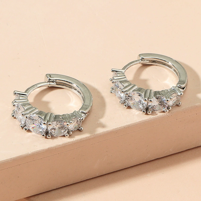 Copper earrings with zircon, 2021 collection