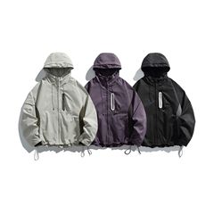 GIRLLLL户外复古山系潮牌上衣夹克男宽松连帽冲锋衣机能风外套W65