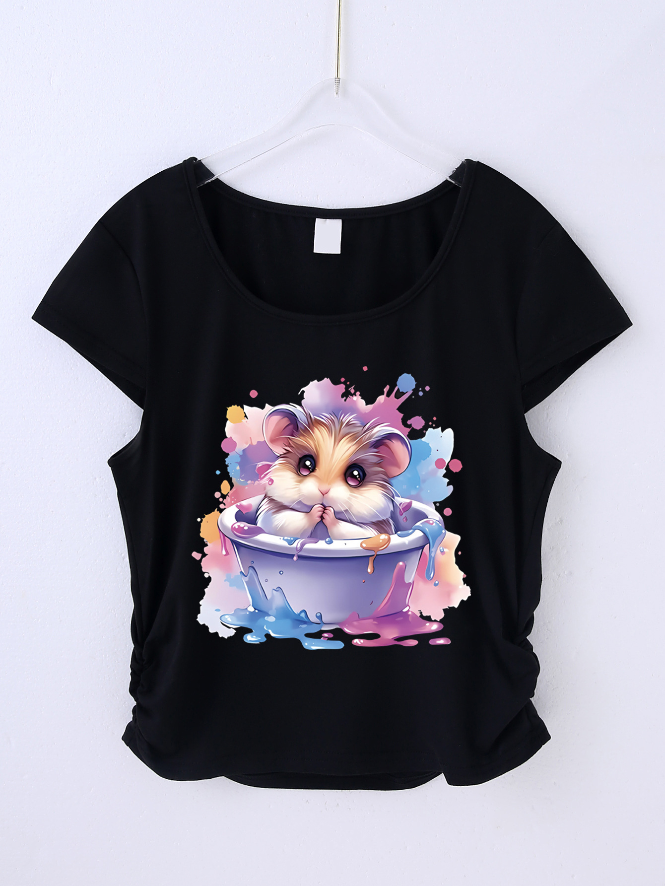 햄스터-블랙 티셔츠