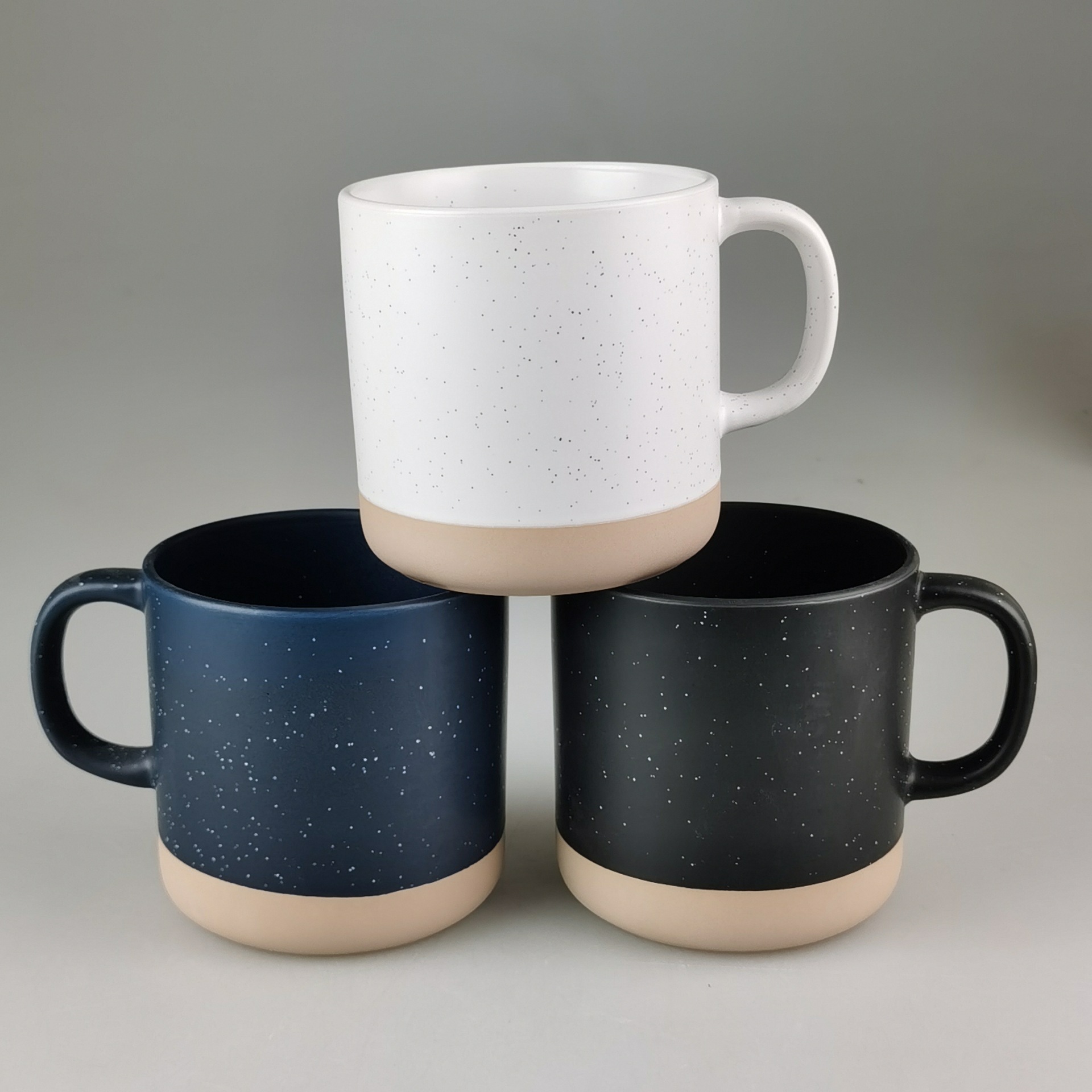 简约双色拼接个性陶瓷杯北欧风可爱礼品马克杯办公室 创意咖啡杯