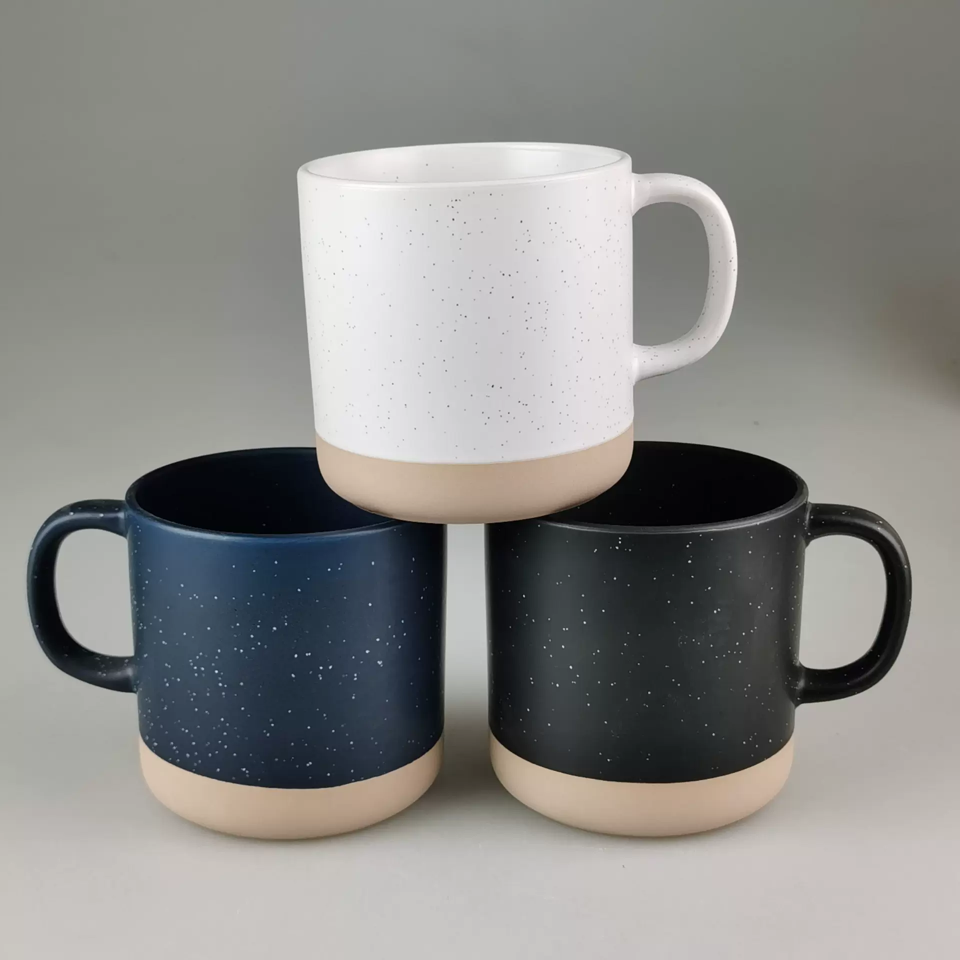 简约双色拼接个性陶瓷杯北欧风可爱礼品马克杯办公室 创意咖啡杯