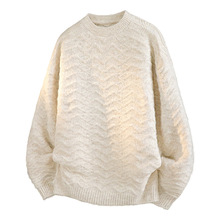 男士纯色针织套头衫痞帅男装百搭宽松长袖上衣秋冬新款毛衣外套