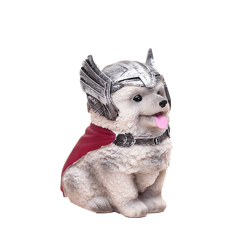 Nuevo creativo divertido perro alcancía hucha hierro hombre fresco perro casa dormitorio decoración resina decoración