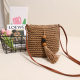Cross-border Supply Crossbody Straw Bag New Wooden Beads Tassel Straw Bag Woven Bag Holiday Style Beach Bag Shoulder Bag Women's Bag
