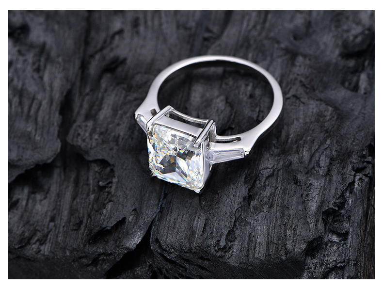 Fashion Geometric Sterling Silver Inlay Zircon Rings 1 Piece