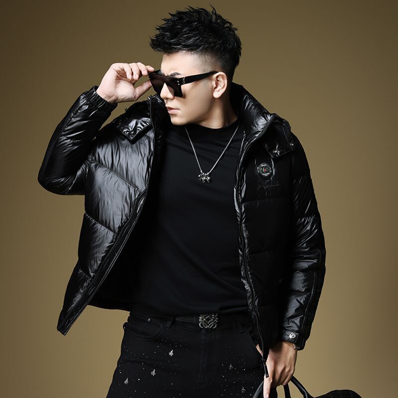 Very Cold Thick Hooded Down Jacket Men's Winter 2024 New High-end Warm Black Jacket Top Men's