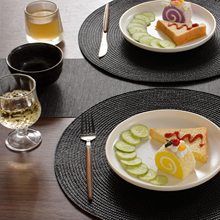 圆形编织餐垫餐桌隔热垫抗皱生日圣诞乔迁庆宴假日派对家庭聚会