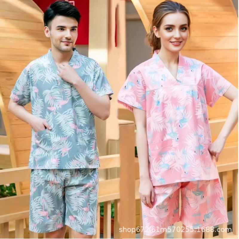 新款高档汗蒸服女spa美容养生艾灸服男一次性浴服大码洗浴按摩服