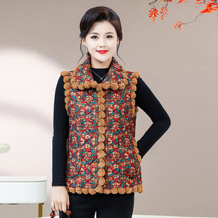 fleece-lined Thickened Women's Vest for Autumn and Winter Middle-aged Outer Wearing Vest for Middle-aged and Elderly Mothers Coat Horse Clip Top