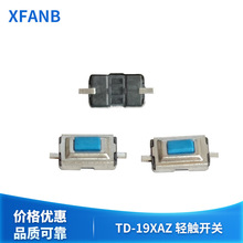 TD-19XA两脚轻触开关蓝色按钮 3.5*6*2.5平脚贴片蓝钮 2脚贴片轻