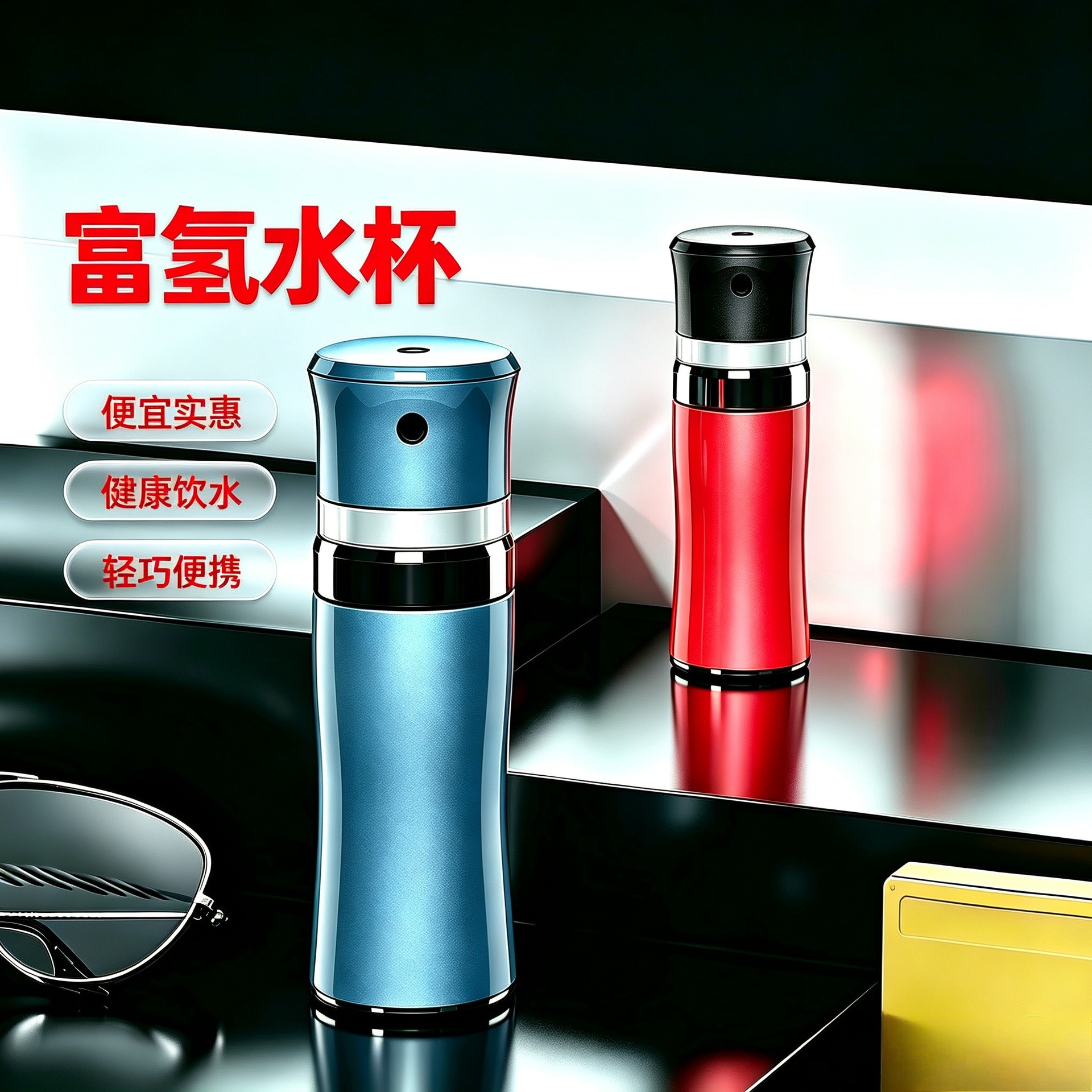 New Portable Hydrogen-Rich Water Cup for Home Use, Lightweight and Portable Hydrogen-Oxygen Separation Water Cup
