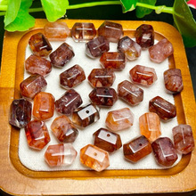 天然水晶红胶花双尖通孔水晶配件diy手链项链吊坠装饰品货源批发