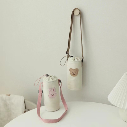 Korean ins children's thermos cup cover cute bear diagonally across the kettle anti-fall protective cover heat insulation cover