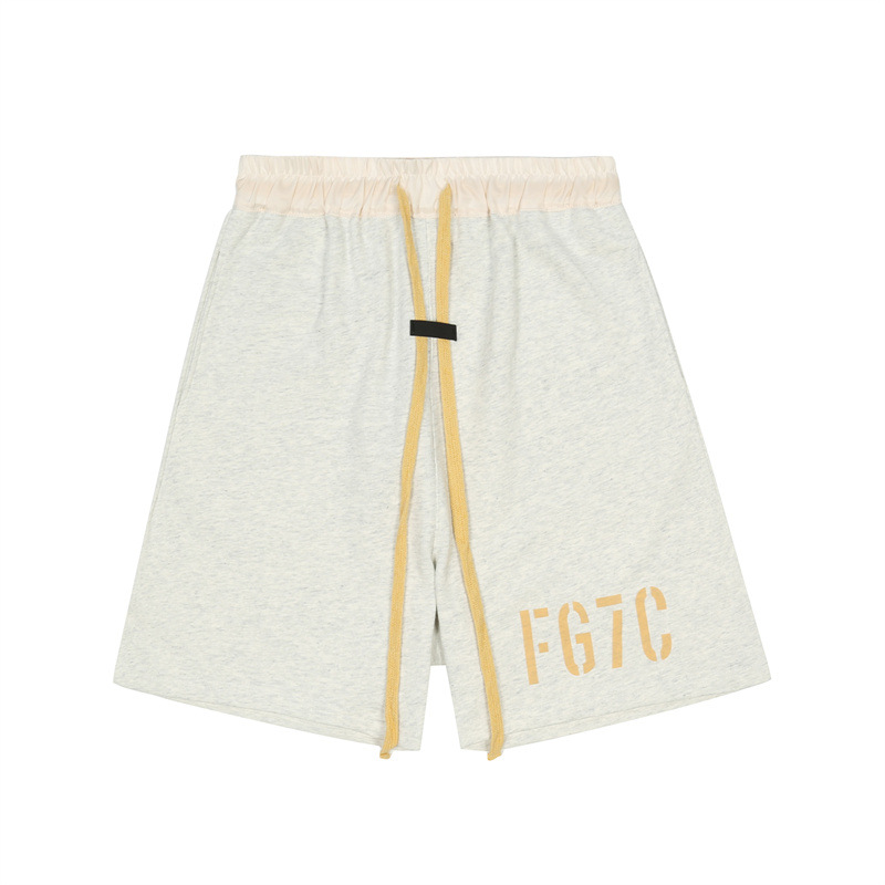 Pantalones Cortos con Cordón FG7C de Tela de Rizo Holgados para Verano image 5
