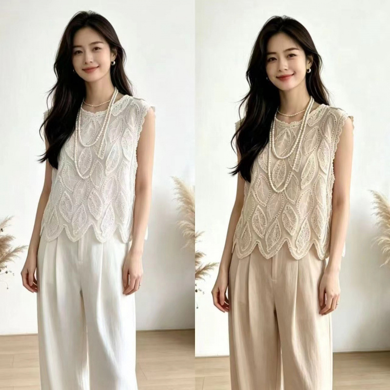 2026 Summer Bohemian Style Knitted Camisole Plus Size Crochet Hollow Out Sleeveless Top Blouse